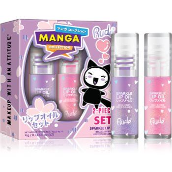 Rude Cosmetics Manga Collection set îngrijire buze Strawberry And Grape Duo