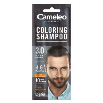 Sampon Nuantator pentru Barbati - Delia Cosmetics Cameleo Men Coloring Shampoo, nuanta 3.0 Dark Brown, plic 15 ml