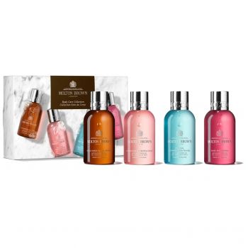 Set cadou Molton Brown Woody & Floral Body Care Collection, 4 x 100 ml