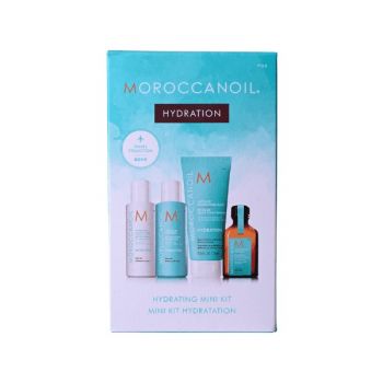 Set Moroccanoil Hydrating Sampon, 70 ml + Balsam, 70 ml + Masca hidratanta intensa Moroccanoil, 75 ml + Tratament, 25 ml