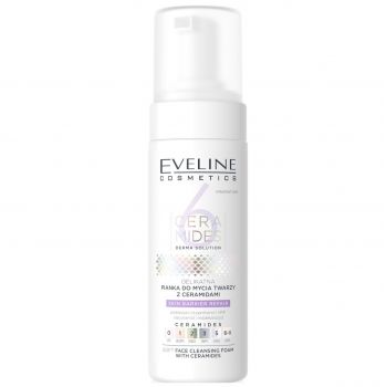 Spuma delicata de curatare a fetei cu ceramide pentru ten uscat si sensibil, Eveline Cosmetics 6 Ceramides,150 ml