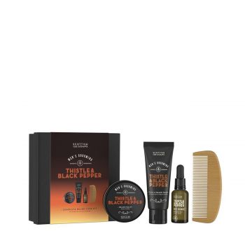 Thistle & black pepper complete beard care kit 200 ml