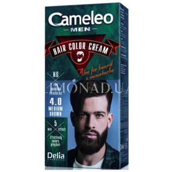 Vopsea de Par si Barba - Delia Cosmetics Cameleo Men hair Coloring Cream, nuanta 4.0 Medium Brown, 1 pachet
