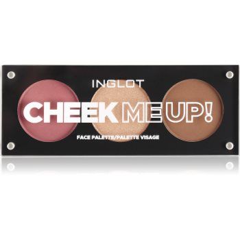 Inglot Face Palette iluminator, pudră bronzantă și blush
