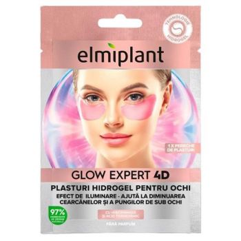 Plasturi Hidrogel pentru Ochi - Elmiplant Glow Expert 4D, 1 pereche