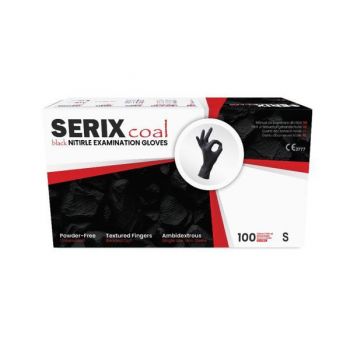 Set 100 Manusi de Examinare Nitril Negre, Nepudrate S