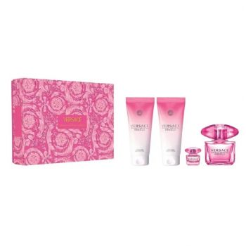 Set Cadou Versace Bright Crystal Absolu, 90 ml Apa de Parfum + 5 ml + Gel de Dus, 100 ml + Lotiune de corp, 100 ml