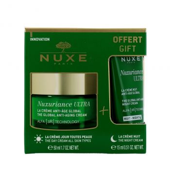 Set Nuxe Nuxuriance Ultra – Crema antirid de zi 50 ml si crema antirid de noapte 15 ml, pentru fata