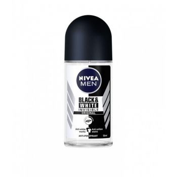 NIVEA MEN Deo Roll-on Invizibil pe alb și negru, Volum 50 ml