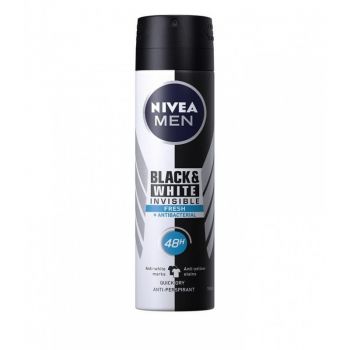 NIVEA MEN Deo Spray Invisible on Black & White Fresh, Volum 150 ml