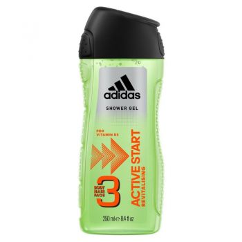 Adidas Active Start Gel de duș, Volum 250 ml