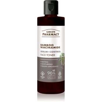 Green Pharmacy Bamboo & Niacinamide Face Toner tonic activ pentru ten gras