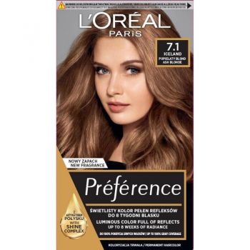 L'Oréal PREFERENCE 7.1 Blond cenușiu, Volum 1 bucata