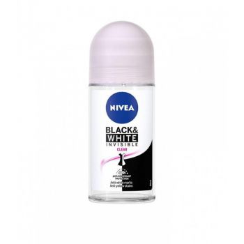 NIVEA Deo Roll-on Invisible on Black & White Clear, Volum 50 ml
