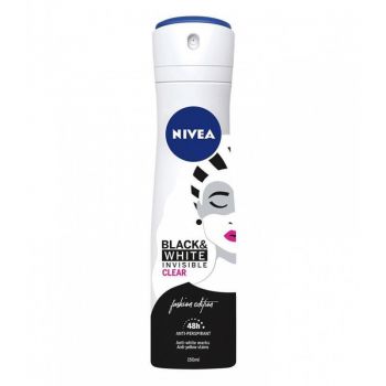 NIVEA Deo Spray Invisible on Black & White Clear, Volum 150 ml
