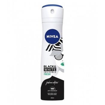 NIVEA Deo Spray Invisible on Black & White Fresh, Volum 150 ml
