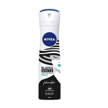 NIVEA Deo Spray Invisible on Black & White Pure, Volum 150 ml