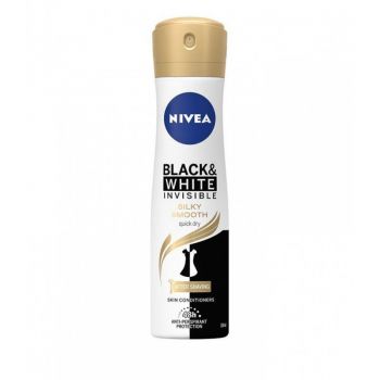 NIVEA Deo Spray Invisible on Black & White Silky Smooth, Volum 150 ml