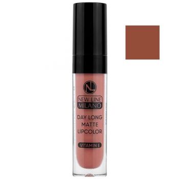 Ruj Lichid Mat - New Line Milano Day Long Matte Lipcolor with Vitamin E, nuanta 2020 13, 5 ml