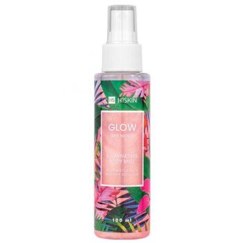 Spray Iluminator pentru Fata si Corp, Fructat - HiSkin Glow My Mind Illuminating Face and Body Mist - Pink HS8, 100 ml