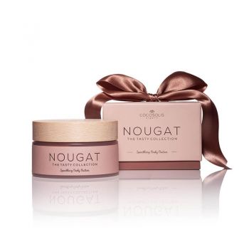 Cocosolis Nougat Sparkling Body Butter Mousse de corp hrănitoare cu particule de sclipici, Volum 250 ml
