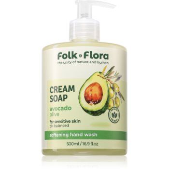Folk & Flora Avocado & Olive săpun lichid pentru piele sensibila