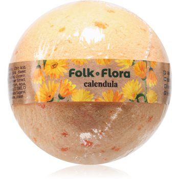 Folk & Flora Calendula bile eferverscente pentru baie cu gălbenele