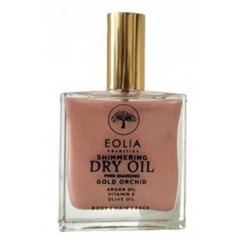 Ulei Uscat Stralucitor pentru Corp, Fata si Par - Eolia Cosmetics Shimmering Dry Oil Pink Diamond Gold Orchid, 100 ml