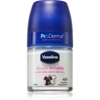 Vaseline Double Invisible Roll-On antiperspirant roll-on impotriva petelor albe si galbene