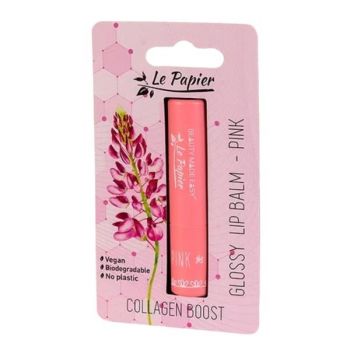 Balsam de Buze Lucios cu Colagen - Beauty Made Easy Glossy Lip Balm with Collagen, nuanta Pink, 3.2 g
