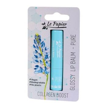 Balsam de Buze Lucios cu Colagen - Beauty Made Easy Glossy Lip Balm with Collagen, nuanta Pure, 3.2 g
