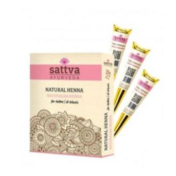 Henna Tatuaje, set 12 conuri - Sattva Ayurveda