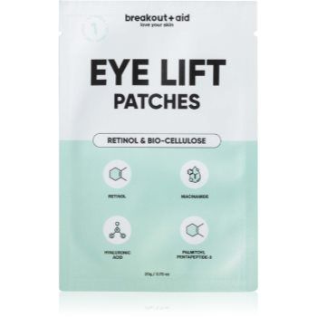 My White Secret Breakout+aid Eye Lift Patches plasture antirid pentru zona de sub ochi cu retinol