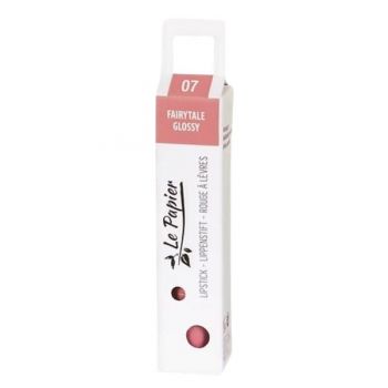 Ruj de Buze Lucios in Tub de Hartie - Beauty Made Easy Le Papier Paper Tube Lipstick, nuanta Fairytale 07 Glossy, 12.5 g