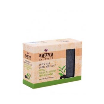 Sapun cu glicerina, cafea si ceai verde, – Sattva Ayurveda, 125gr