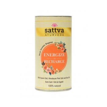 Sare de baie cu sare epsom, sare de mare, sare de Himalaya Energize & Recharge, - Sattva, 300 g