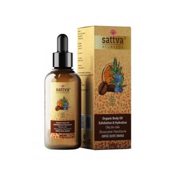 Ulei de corp cu cafea, ulei de portocale si masline, – Sattva Ayurveda, 100 ml