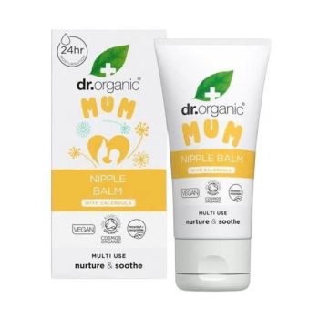 Balsam pentru mameloane Dr Organic fără parfum cu galbenele organice, 30 ml