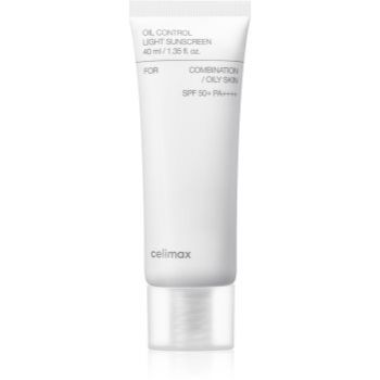 celimax Oil Control Light Sunscreen cremă cu protecție solară 50+ pentru ten gras și mixt