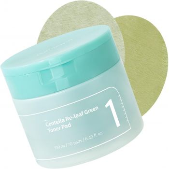 Dischete tonice calmante Numbuzin No.1 Centella Re-leaf Green , 70 bucați, 190 ml