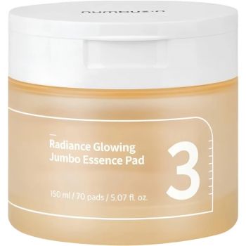 Dischete Tonice Iluminatoare Numbuzin No.3 Radiance Glowing Jumbo Essence Pad, Hidratare si Stralucire, 70 Buc