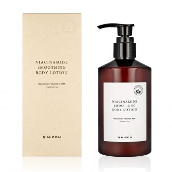 Lotiune de corp vegana intens reparatoare cu 10% Niacinamide, Vit. C si AH, Mizon Niacinamide Smoothing Body Lotion, 300 ml