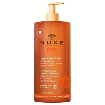 Sampon pentru par si corp dupa expunerea la soare Nuxe Sun, 750 ml