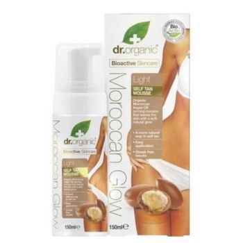 Spuma autobronzanta Dr Organic Moroccan Glow Light, 150 ml