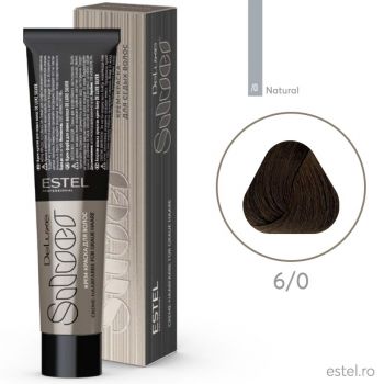 Vopsea-crema permanenta pentru par alb De Luxe SILVER, 6/0 Castaniu inchis, 60 ml
