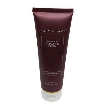 Crema vegana, organica, fara substante toxice, cu magneziu, camfor si ulei de canepa, pentru relaxarea muschilor Sasy&Savy, 20 ml