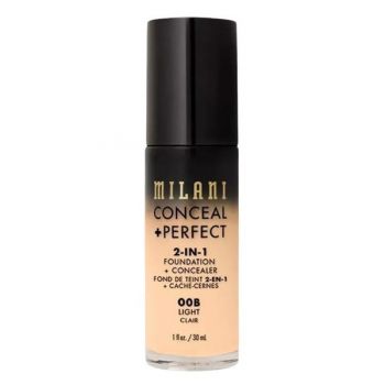 Fond de Ten si Corector - Milani Conceal + Perfect 2-in-1 Foundation + Concealer, nuanta 00B Light, 30 ml