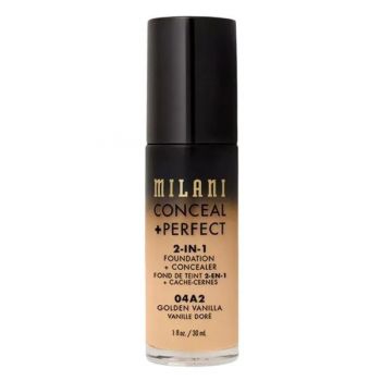 Fond de Ten si Corector - Milani Conceal + Perfect 2-in-1 Foundation + Concealer, nuanta 04A2 Golden Vanilla, 30 ml