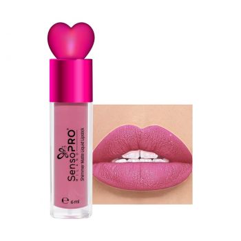 Ruj Lichid Mat cu Sclipici Stardust Velvet - SensoPRO Milano, Celestial Blush