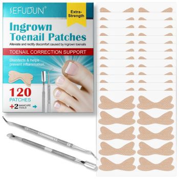 Set 120 Plasturi pentru Unghii Incarnate + 2 Instrumente Manichiura   Corectare si Protectie